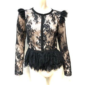 Georgina Chapman Marcheesa Pearl Lace Jacket Top - image 1